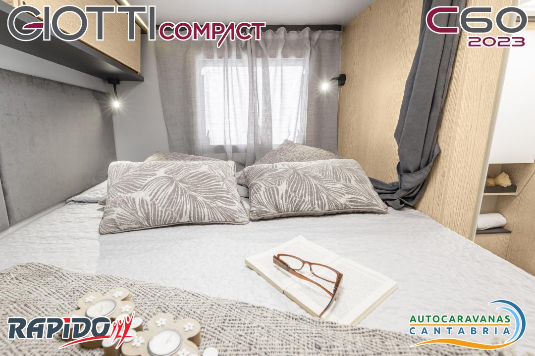 GiottiLine Compact C60 2023 en Autocaravanas Cantabria dormitorio